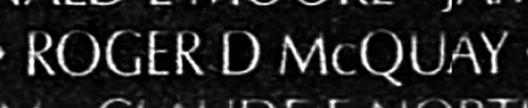 McQuay's name engraved in the Wall